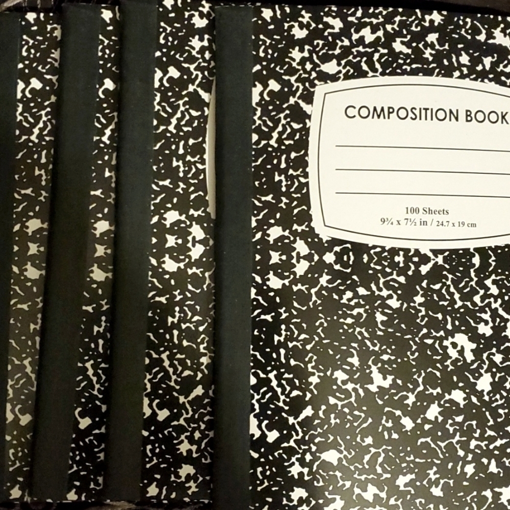 Jot 4-pack Black & White Composition Notebooks- Wide Ruled